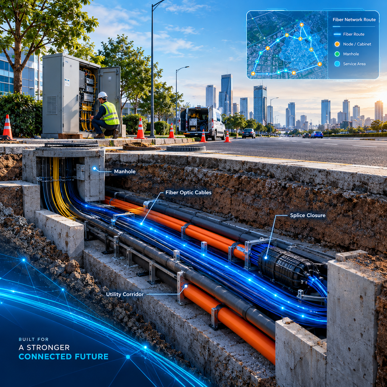 Urban Fiber Network Cutaway