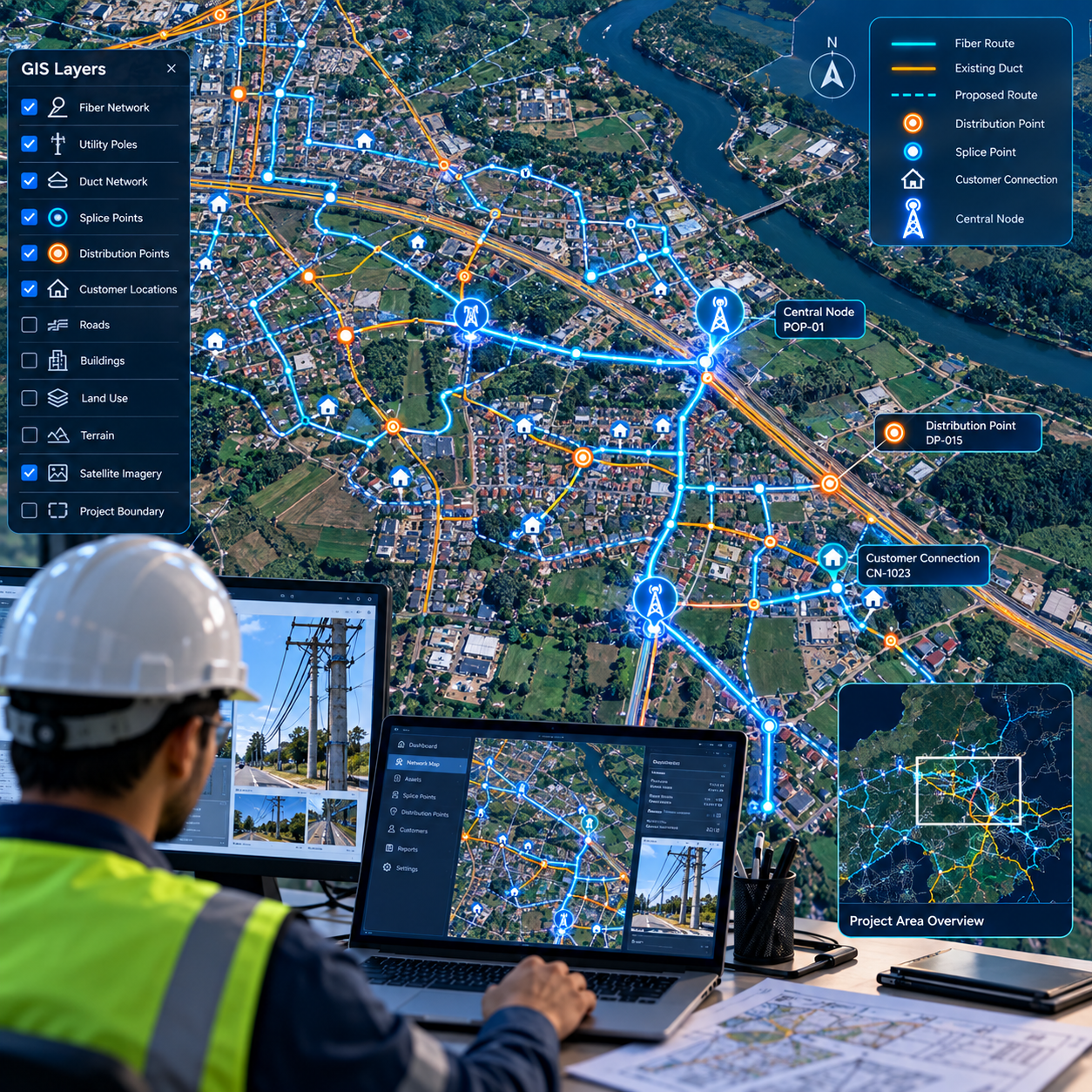 Telecom Network Mapping Control Center